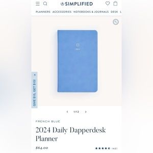 BRAND NEW 2024 Simplified Emily Ley Dapperdesk Planner.